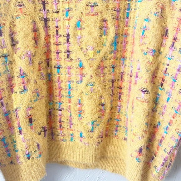 Curvy Collection Crochet Sweater Mustard Large - Picture 5 of 8